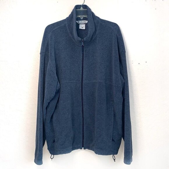 Columbia Other - Columbia Fleece Jacket Men XXL Blue Full Zip Adjustable Waist Zip Pockets‎ Logo